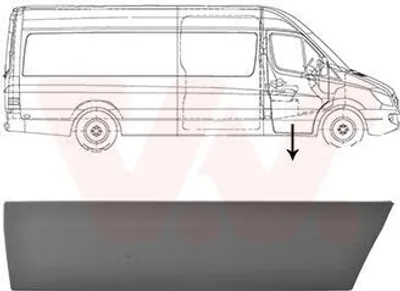 Produktbild von VAN WEZEL Zierleiste für die Tür Vorne Rechts Leiste passend für MERCEDES-BENZ SPRINTER 3,5-t Kasten (906) 3077424