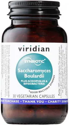 Productafbeelding van Synbiotische Saccharomyces boulardii. Synbiotische saccharomyces boulardii, 30 capsules. VIRIDIAN