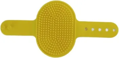 Produktbild von INF 2er-Pack Gelbe Silikon-Tierbadbürste - Sanfte Massage & Fellpflege