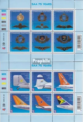 Produktbild von Briefmarken Südafrika 2009 Mi 1823Klb-1834Klb 2 Kleinbogen (kompl.Ausg.) gestempelt Fluggesellschaft