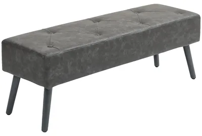 Image de Tabouret multifonctionnel, design classique, structure en bois, gris