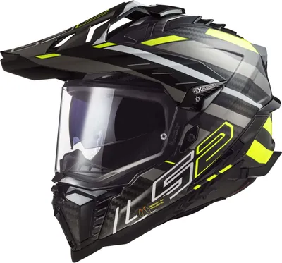 Produktbild von LS2 Endurohelm MX701 Explorer Carbon Edge L Schwarz / Grau / Neongelb