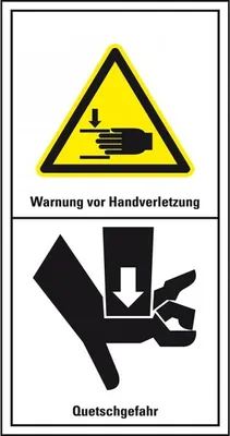 Produktbild von Dreifke® Aufkleber I Maschinenkennzeichen Warnung vor Handverletzungen, Folie...