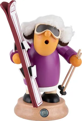 Imagen del producto de Esquiadora (17 cm), figura de "Räuchermann" (hombre de humo) de Müller Kleinkunst