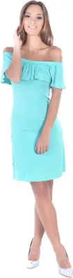 Produktbild von Damen Sommerkleid Off-Shoulder Trägerlos; Mintgrün L/XL
