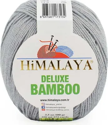 Image de Fil Himalaya Deluxe Bamboo, 250m, Ciemny Szary, 100g, protection UV, anti-bactérien