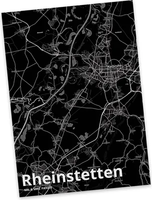 Produktbild von Mr. & Mrs. Panda Postkarte Rheinstetten - Geschenk, Fotokarte, Stadt Dorf Karte Landkarte Map Stadtplan, Grußkarte, Postkarten, Ansichtskarte, Ansichtskarten
