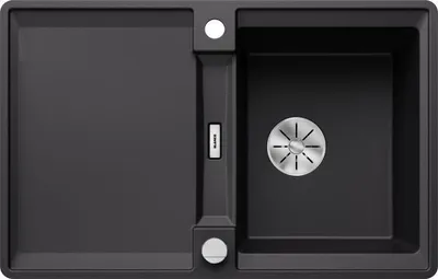 Produktbild von BLANCO ADIRA 45 S-F Einbauspüle SILGRANIT schwarz ab 45 cm mit Ablauffernbedienung, mit Zubehör - inkl.