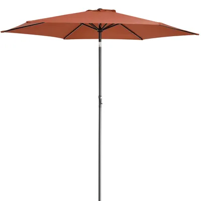 Produktbild von KINGSLEEVE® Sonnenschirm 300cm UV Schutz 80+ Abdeckung Kurbel Knickbar Rund Balkon Terrasse Garten Balkonschirm Kurbelschirm Marktschirm Terracotta