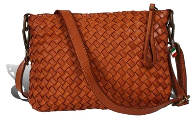 Immagine prodotto di Borsa a tracolla Florence Damen, in pelle intrecciata, color marrone, modello D2OTF859C5