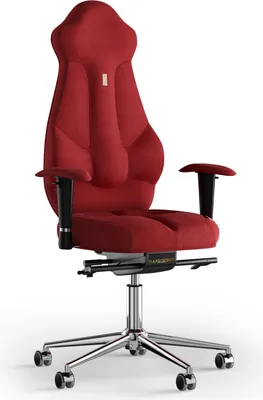 Produktbild von KULIK SYSTEM Imperial – Büro- und Heimstuhl mit patentierter ergonomisch gestalteter Rückenlehne und Sitzkissen. Azur rot