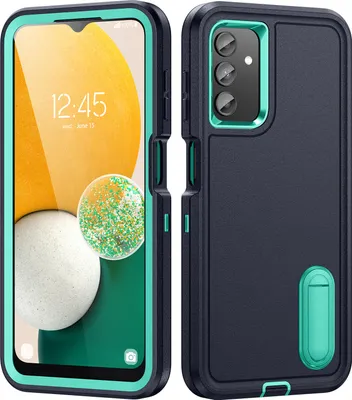 Produktbild von Hülle für Samsung Galaxy A13 4G / 5G / A04S Hybrid Dreilagige Robust Stoßfest Schwerlast Schutzhülle mit Ständer Blau
