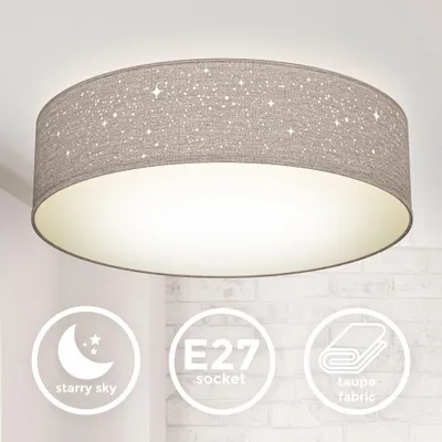 Zdjęcie produktu dla Lampa sufitowa gwiazda dekoracyjna lampa tekstylna pokój dziecięcy sypialnia taupe E27