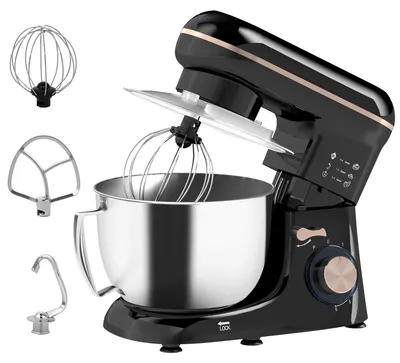 Productafbeelding van Keukenmachine/deegmixer met 4,5 liter roestvrijstalen kom, 1300 W, 6+P snelheden, beige