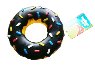 Produktbild von HUNDE-SPIELZEUG-DONUT Geräusch Ø15cm Hundespielzeug Kauspielzeug Hund Quitsch Dog Toys (Schwarz)