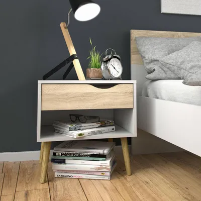Produktbild von Nachtkonsole - Weiß 39x50x49h cm