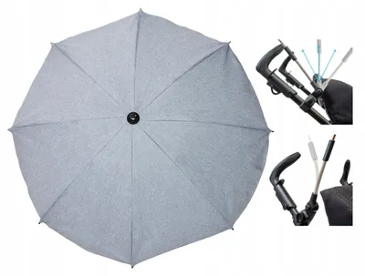 Produktbild von Skyline Kinderwagen-Sonnenschirm Hellgrau Leinen UV50+ 63cm