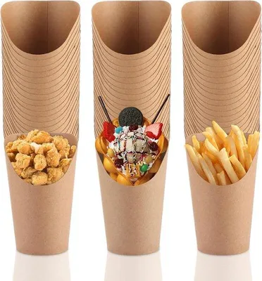 Immagine prodotto di Bicchieri in carta resistente da 12 oz, marroni, per snack e feste
