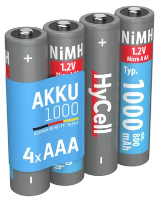 Image de Ansmann HyCell NiMH battery, micro (AAA), 1000 mAh, blister de 4 (5030662)
