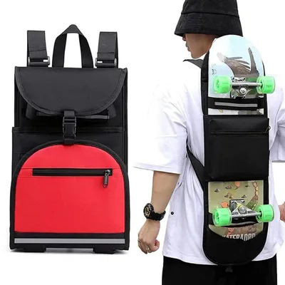 Produktbild von Skateboard-Rucksack faltbar verstellbarer Schultergurt wasserdicht Nylon