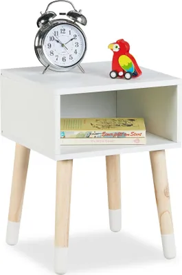 Produktbild von Kindernachttisch mit Ablage, Holzbeine
