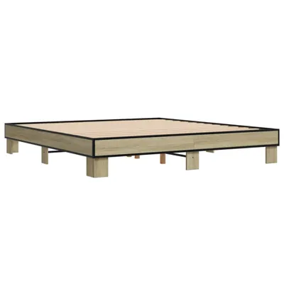 Produktbild von Bettgestell Sonoma-Eiche 200x200 cm Holzwerkstoff und Metall