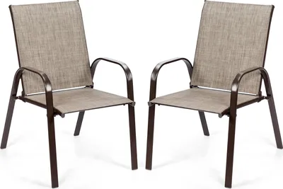 Obrázek produktu pro COSTWAY sada 2 zahradních židlí s područkami, židle na terasu, balkonové židle do 200 kg na zahradu, balkon, k bazénu 56x72x90 cm, šedá barva