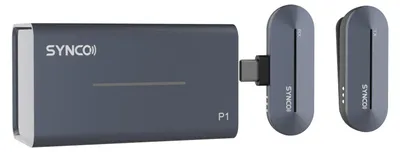 Produktbild von SYNCO P1ST 2,4-GHz-Funkmikrofonsystem mit Clip-on-Sender + Mini-USB-C-Empfänger + kabellosem Ladecase, 150 m Reichweite, eingebauter Akku, kompatibel mit USB-C-Smartphones Tablet-Laptop für mobile Vlogs, Live-Streaming, Interviews und Videoaufnahmen