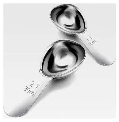 Produktbild von 2 Stück Kaffeelöffel Portionierer, Edelstahl Honiglöffel Esslöffel mit kurzem Griff, Messlöffel für gemahlenen Kaffee, Tee, Gewürze, Öl und Zucker (15ml & 30ml)