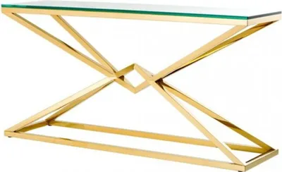 Produktbild von Casa Padrino Luxus Konsole Edelstahl Gold Finish 150 x 40 x H 74 cm - Konsolen Tisch Möbel