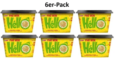 Produktbild von 6er-Pack ACECOOK Pho Wok Hello in Bowl Instant Reisnudeln Huhn 76g