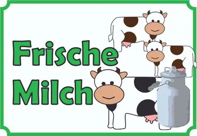 Produktbild von Verkaufsschild Schild Frische Milch A6 Rückseite selbstklebend
