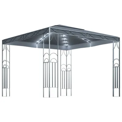 Produktbild von vidaXL Pavillon mit LED-Lichterkette 300x300 cm Anthrazit