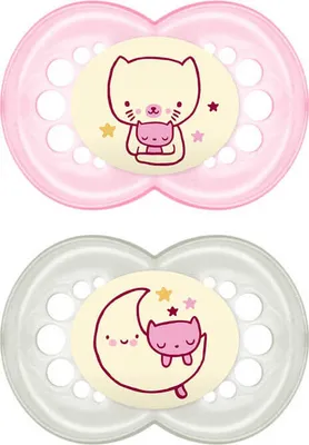 Produktbild von Mam Packet Original Nacht Silikon + 16m Rosa 2un
