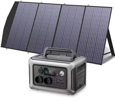 Productafbeelding van Zonnepaneel-oplaadbare powerbank 600W - 299Wh - 1200W piekvermogen - Snel opladen - Draagbare powerstation - USB - AC 220V - DC - Geschikt voor kamperen - Noodstroomvoorziening - Zonnegenerator voor 140W zonnepaneel
