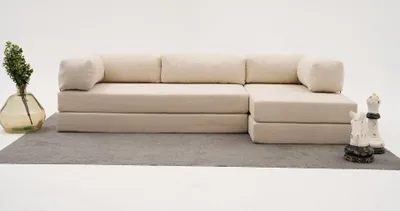 Produktbild von Hanah Home, Comfort - Cream, Ecksofa, Creme, 100 % CHENILLE, 290 x 95 x 75 cm