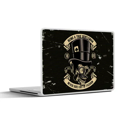 Produktbild von MuchoWow® Laptop Aufkleber Sticker Cover Totenkopfmütze - Hut - Vintage 32.5x23.5 cm - Sticker für Laptop - Selbstklebend