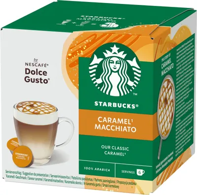 Produktbild von Starbucks by Nescafe Dolce Gusto Caramel Macchiato Arabica Kaffee 12 Kapseln