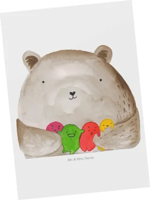Produktbild von Mr. & Mrs. Panda Postkarte Bär Gefühl - Weiß - Geschenk, Postkarten, Teddy, Ansichtskarten, Wahnsinn, Durchgedreht, Verrückt, einzelkarte, Ansichtskarte, Fotokarte