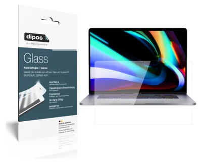 Produktbild von 2x Schutzfolie für Apple MacBook Pro 16 Zoll (2020 + 2019) - Anti-Shock 9H Folie dipos Glass Kunststoffglas