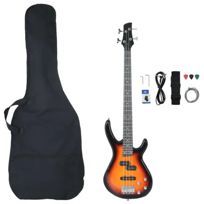 Produktbild von vidaXL E-Bass für Anfänger mit Tasche Braun und Schwarz 4/4 46"