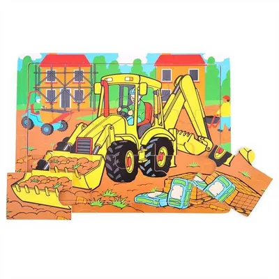 Produktbild von Bigjigs Toys Holzpuzzle Bagger 9 Teile
