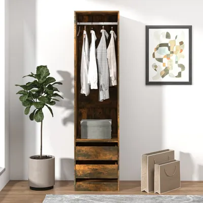 Obrázek produktu pro vidaXL Šatní skříň se zásuvkami Smoked Oak 50x50x200 cm