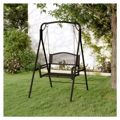 Produktbild von Schaukelbank 124 cm aus schwarzem Stahl