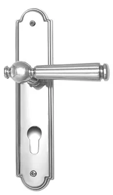 Produktbild von Riccardo R984 GHIDINI Türdrücker-Langschild-Garnitur Messing chrom poliert (Lochung: PZ) Lochung: PZ