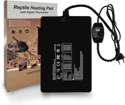 Produktbild von Famanu Heizmatte für Reptilien mit Thermostat - Ideal für Schildkröten, Schlangen und Echsen - 11 W, 15 x 20 cm