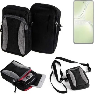 Produktbild von K-S-Trade Holster Schutz Hülle kompatibel mit Oppo K12x 5G PJT110 Handy Hülle Gürteltasche Umhängetasche mit Zusatzfach schwarz