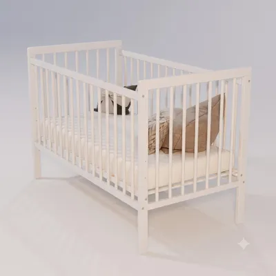 Zdjęcie produktu dla Łóżeczko dziecięce niemowlęce KOTTO MIA 120x60 Drewniane Bukowe Białe