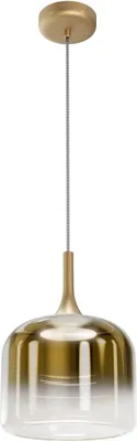 Produktbild von Hängelampe Metall Glas LED Ø 26 cm rund H: max. 339,5 cm in Gold warmweißes Licht 3000 K 1600 lm Modern