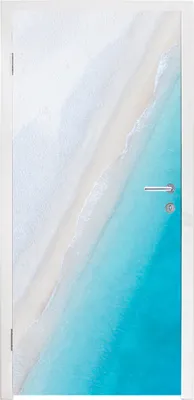 Produktbild von MuchoWow® Türtapete Selbstklebende Türfolie Strand - Meer - Blau 90x235 cm Türposter Türaufkleber Klebefolie Türklebefolie - XXL-Plakaten - Foster für Türen - Aufkleber
